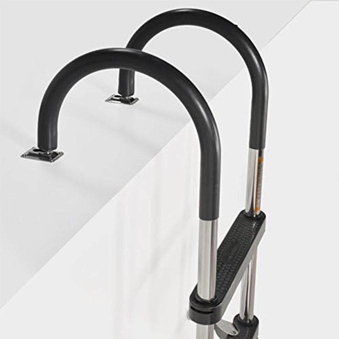 RecPro Compact Stainless Steel Heavy Duty 4 Step Pontoon Boat Ladder (Open Box) - VMInnovations