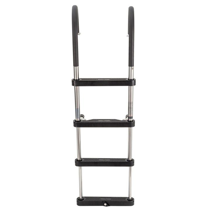 RecPro Compact Stainless Steel Heavy Duty 4 Step Pontoon Boat Ladder (Open Box) - VMInnovations