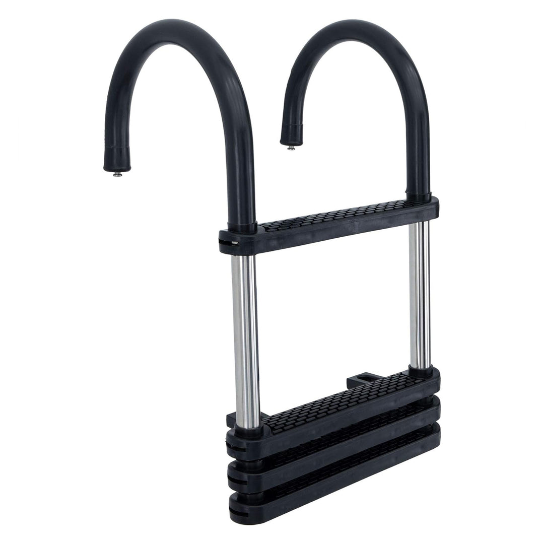 RecPro Compact Stainless Steel Heavy Duty 4 Step Pontoon Boat Ladder (Open Box) - VMInnovations