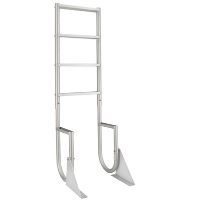 RecPro 4 Step Aluminum Marine Grade Dock Pier Flip Up Ladder, Silver (Open Box) - VMInnovations