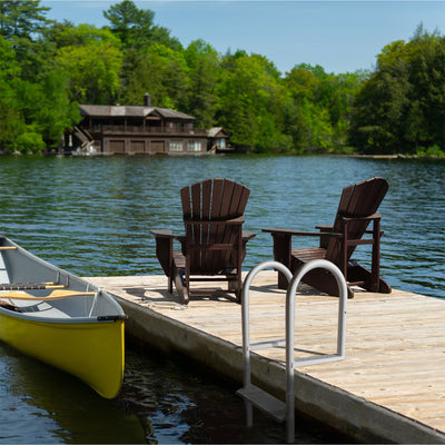 RecPro 4 Step Aluminum Marine Grade Dock and Pier Stationary Ladder (Open Box) - VMInnovations