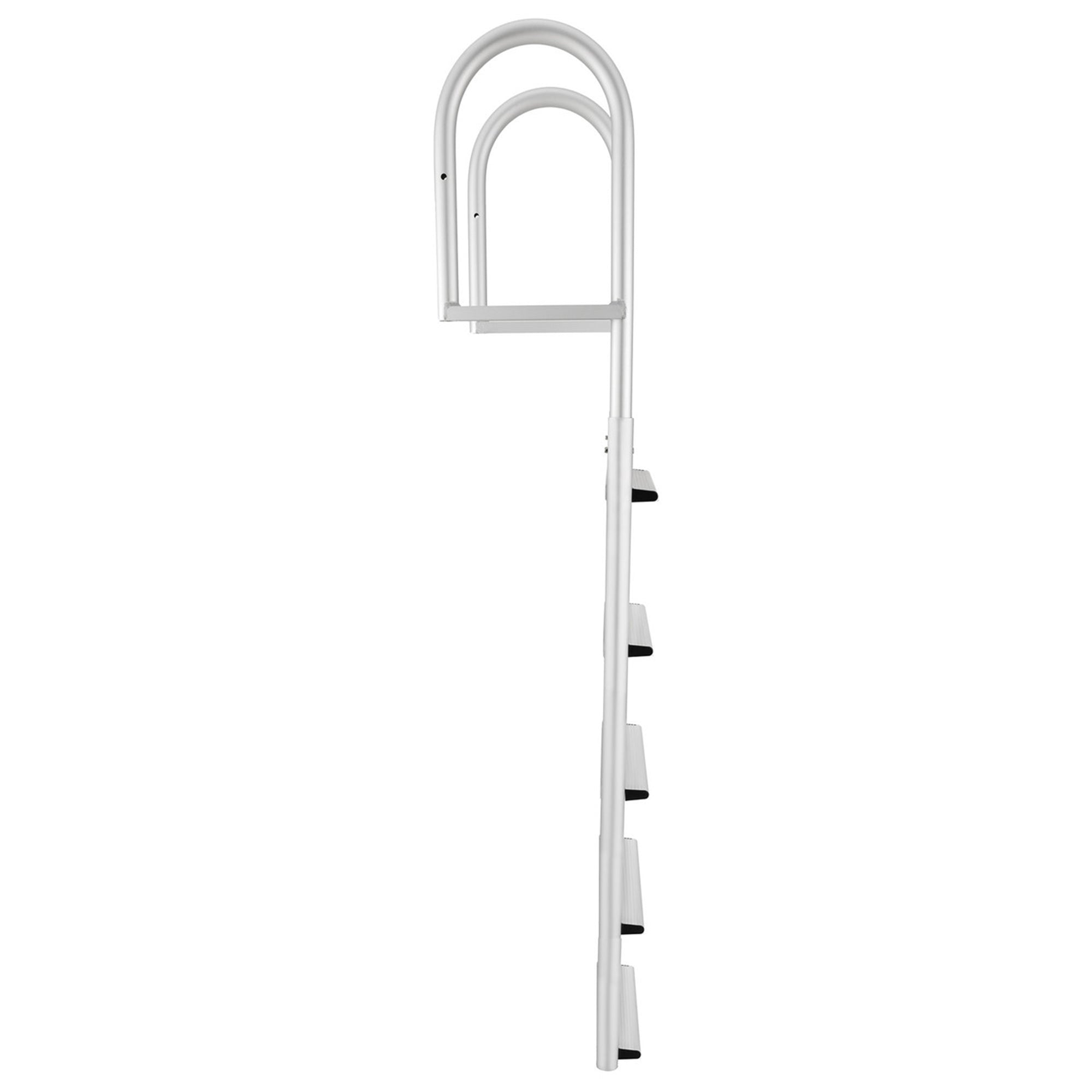 RecPro 5 Step Aluminum Marine Grade Dock and Pier Stationary Ladder, Silver - VMInnovations