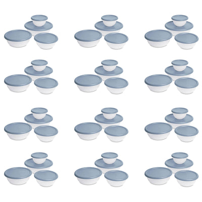 Sterilite Nesting Mixing Covered Bowl Set with Lids, Washed Blue (Set of 12) - VMInnovations