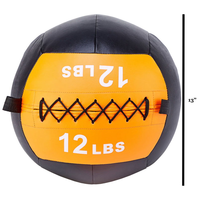 Signature Fitness Weighted Medicine Wall Ball Full Body Workout Equipment, 12 lb