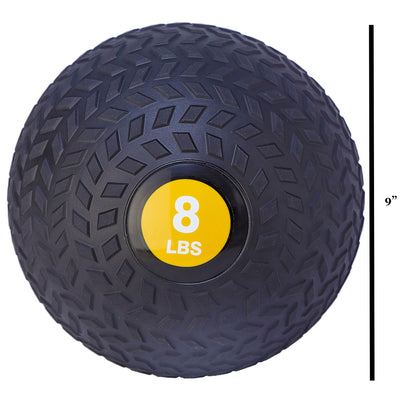 Signature Fitness Weighted Slam Ball Full Body Workout Equipment, 8 lb, Black