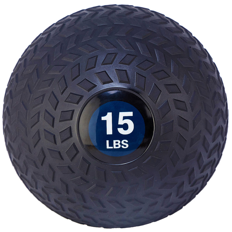 Signature Fitness Weighted Slam Ball Full Body Workout Equipment, 15 lb, Black