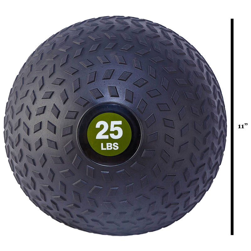 Signature Fitness Weighted Slam Ball Full Body Workout Equipment, 25 lb, Black