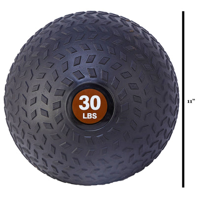 Signature Fitness Weighted Slam Ball Full Body Workout Equipment, 30 lb, Black