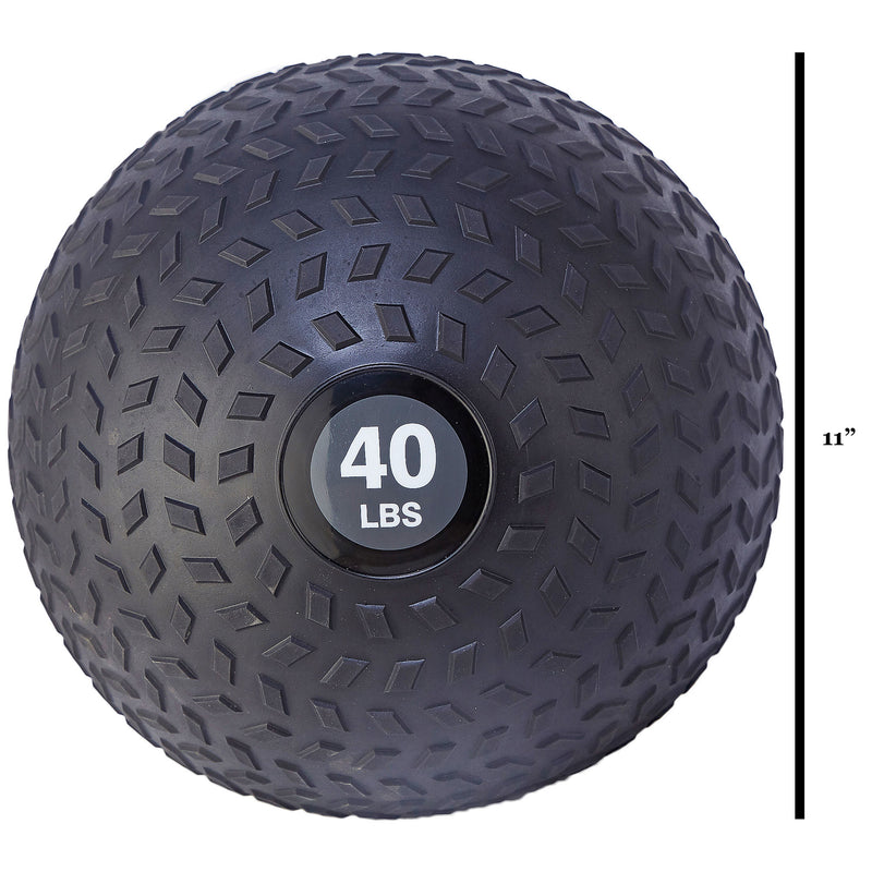 Signature Fitness Weighted Slam Ball Full Body Workout Equipment, 40 lb, Black