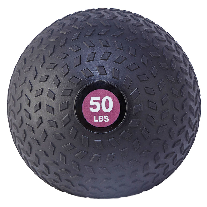 Signature Fitness Weighted Slam Ball Full Body Workout Equipment, 50 lb, Black