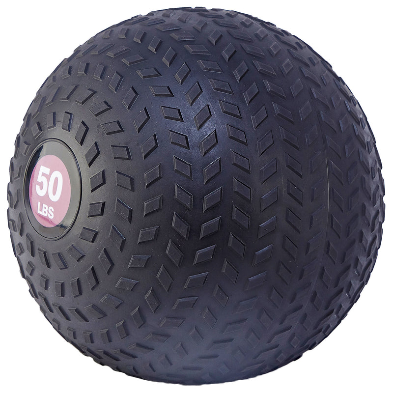 Signature Fitness Weighted Slam Ball Full Body Workout Equipment, 50 lb, Black