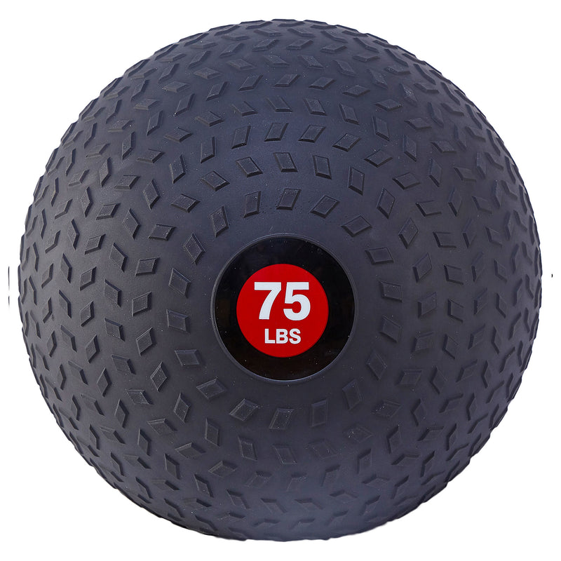 Signature Fitness Weighted Slam Ball Full Body Workout Equipment, 75 lb, Black