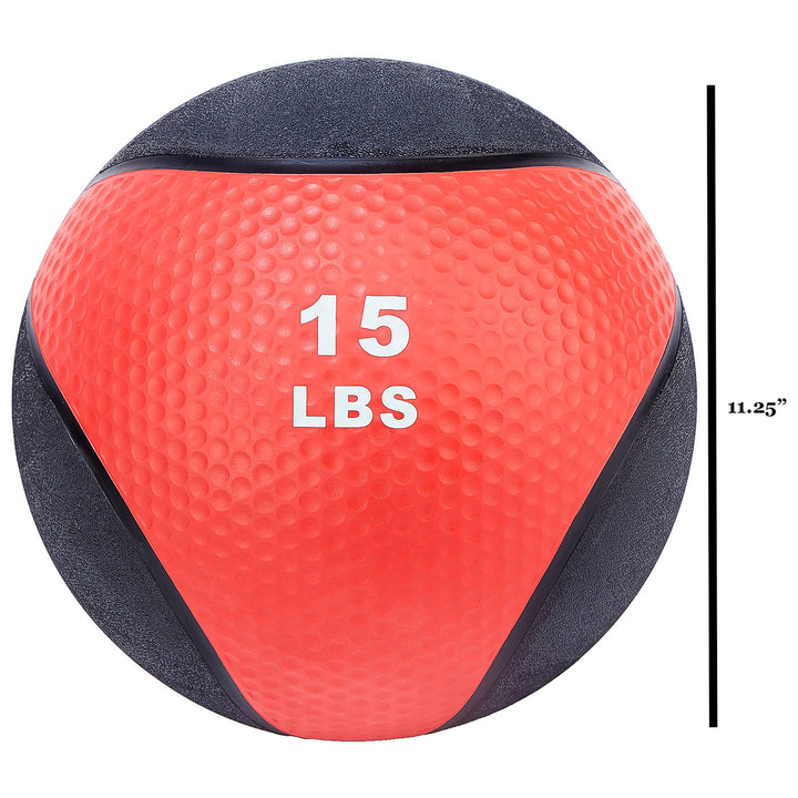 Signature Fitness Weighted Medicine Ball Full Body Workout Equipment, 15lb(Used)