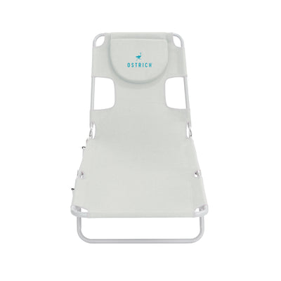 Ostrich Lounge Versatile Facedown Beach Tanning Chair, White (Open Box)