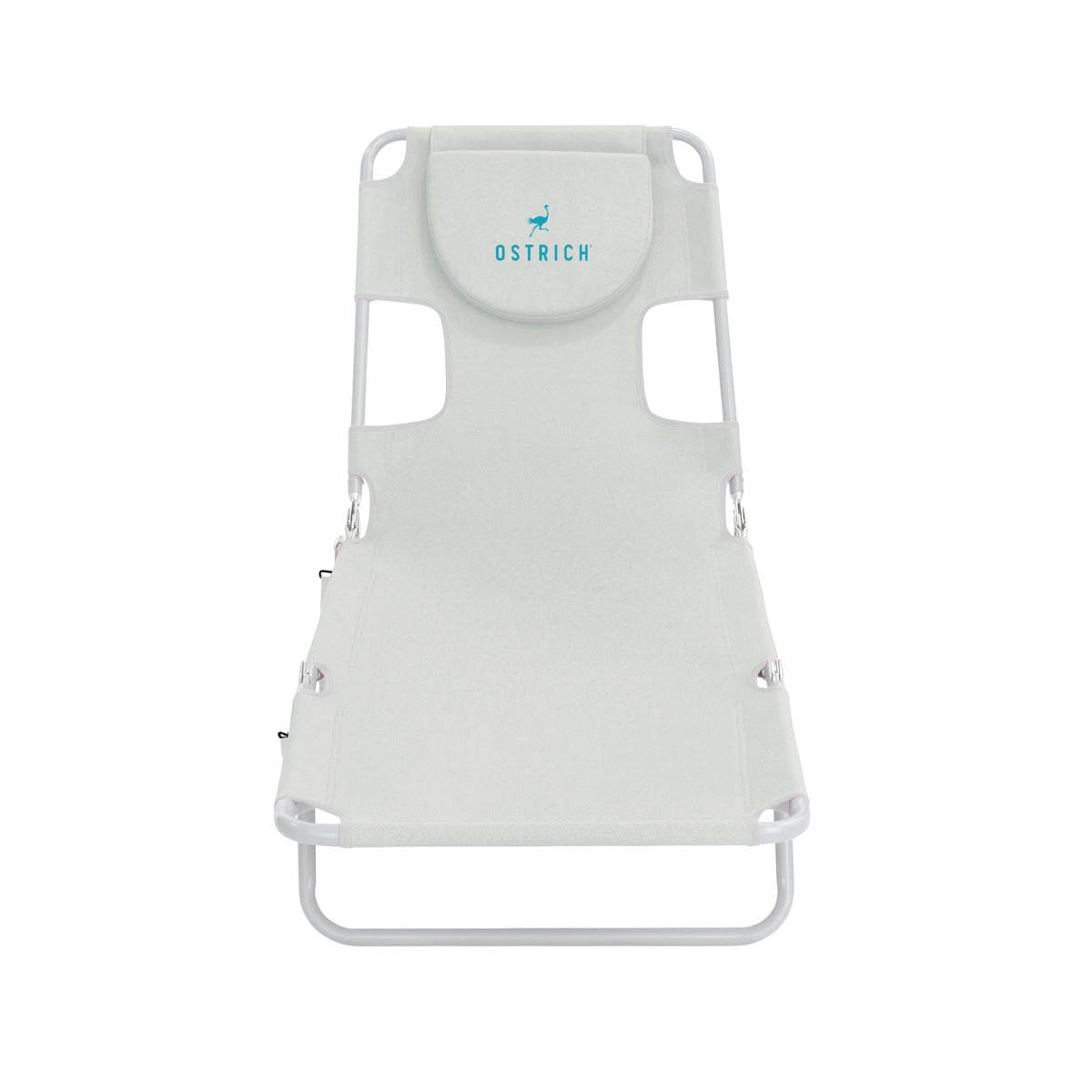 Ostrich Lounge Versatile Facedown Beach Camping Pool Tanning Chair, White (Used)