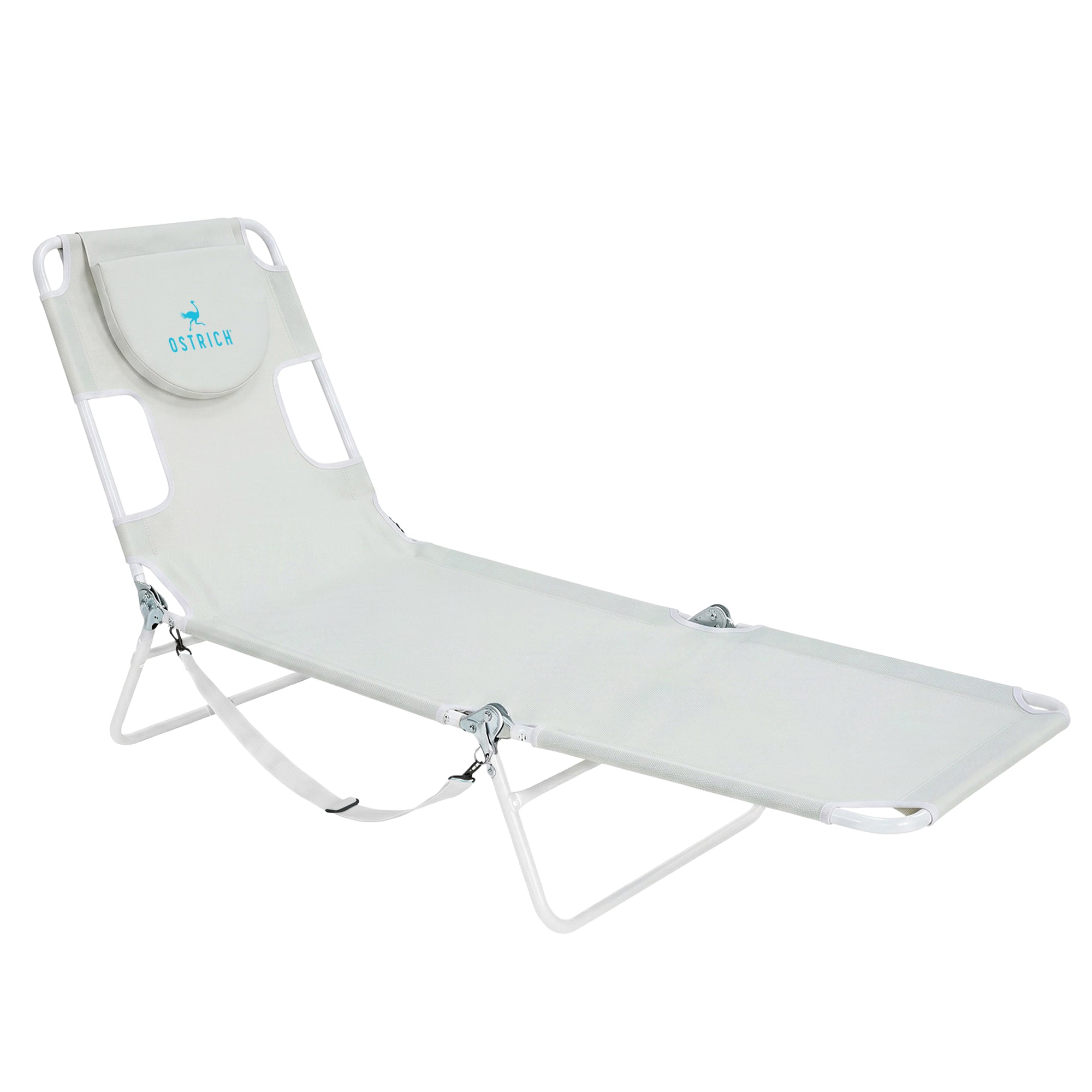 Ostrich Lounge Versatile Facedown Beach Tanning Chair, White (Open Box) - VMInnovations