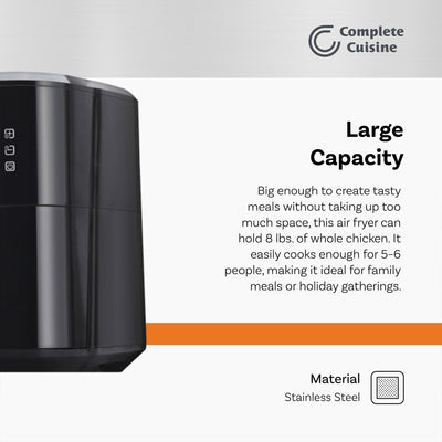 Complete Cuisine CC-7000-DG-AF 7-Quart Air Fryer, Oil-Free Air Cooker