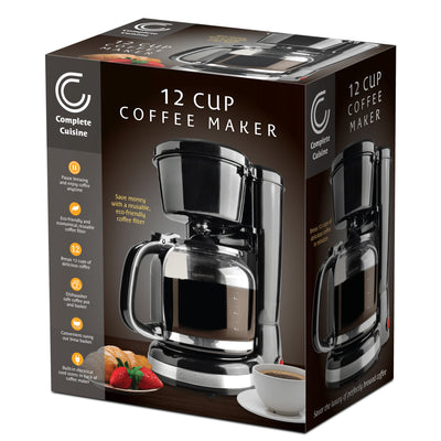 Complete Cuisine CC-1203-12C 12-Cup Stainless-Steel Coffee Maker - VMInnovations