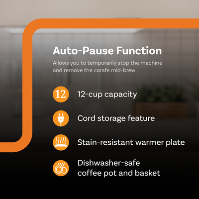 Complete Cuisine CC-1203-12C 12-Cup Stainless-Steel Coffee Maker - VMInnovations