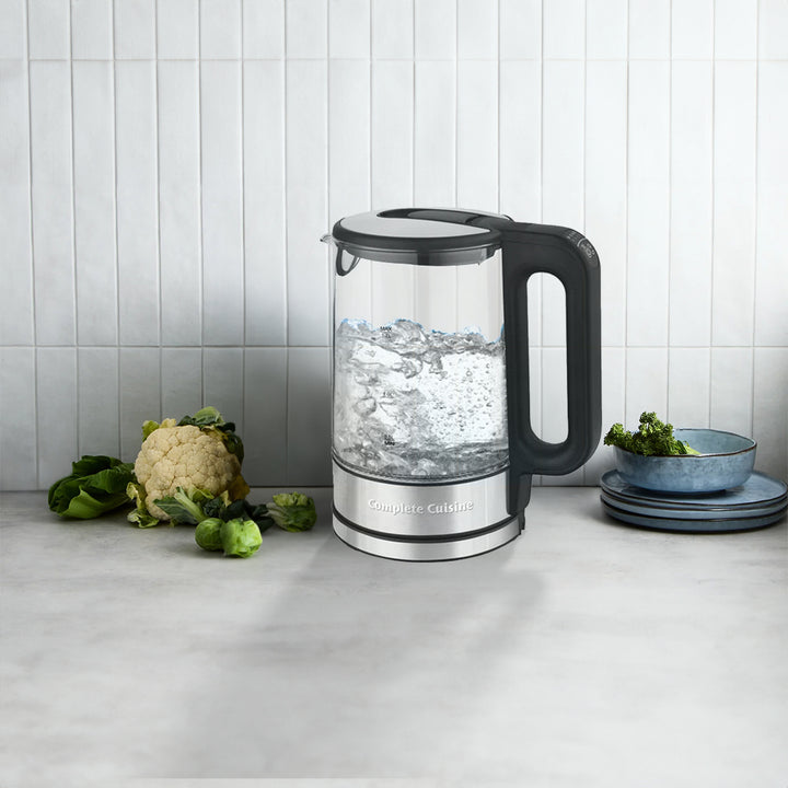 Complete Cuisine Electric Kettle w/Temp Control, 1.7 Liters (Open Box)