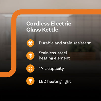 Complete Cuisine CC-EK-1000 Standard Electric Tea Kettle, 1.7 Liters (Open Box) - VMInnovations