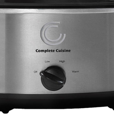 Complete Cuisine CC-SL-6000-SS 6-Quart Oval Stainless-Steel Slow Cooker - VMInnovations