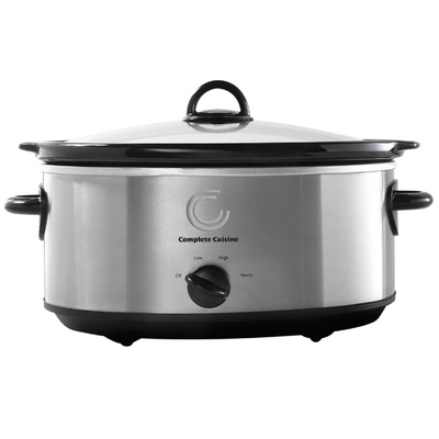 Complete Cuisine CC-SL-6000-SS 6-Quart Oval Stainless-Steel Slow Cooker - VMInnovations