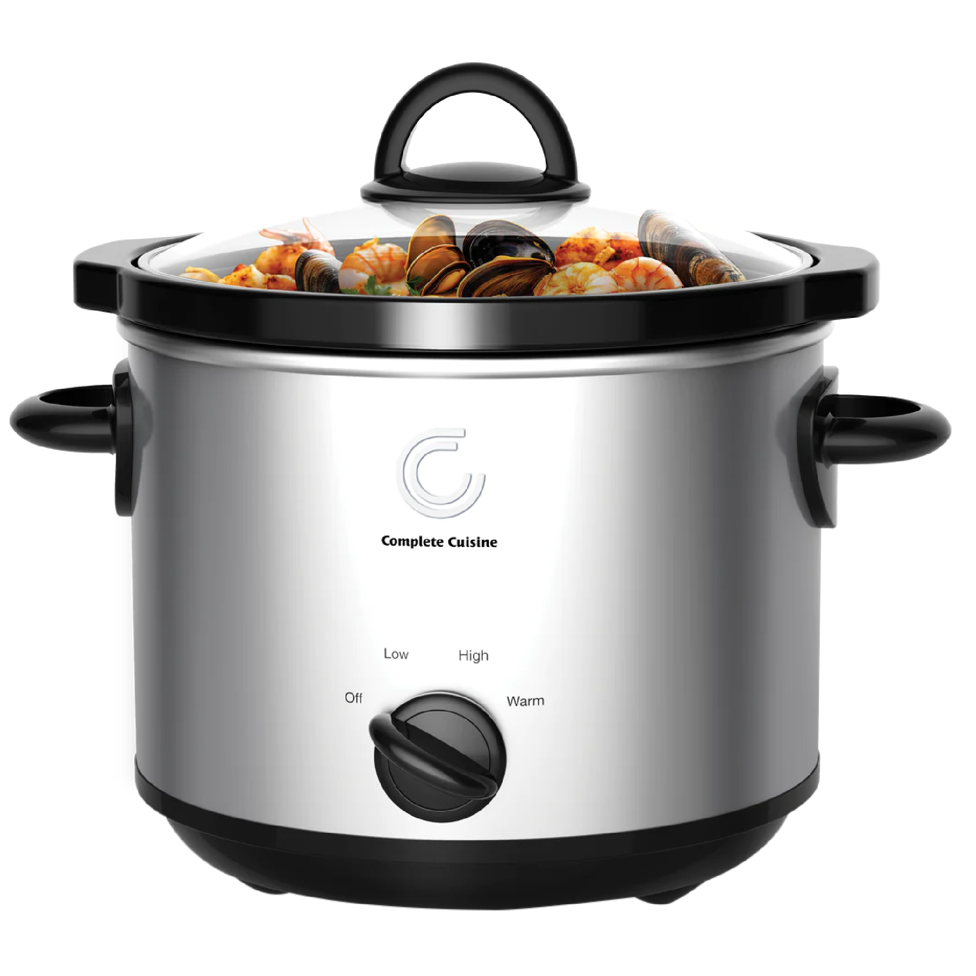 Complete Cuisine CC-3000-SL 3-Quart Round Stainless-Steel Slow Cooker - VMInnovations