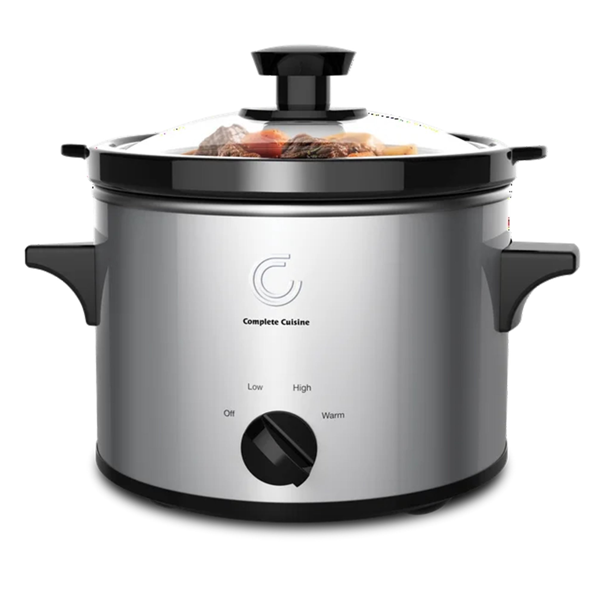 Complete Cuisine CC-1500-SL 1 1/2-Quart Round Stainless-Steel Slow Cooker - VMInnovations