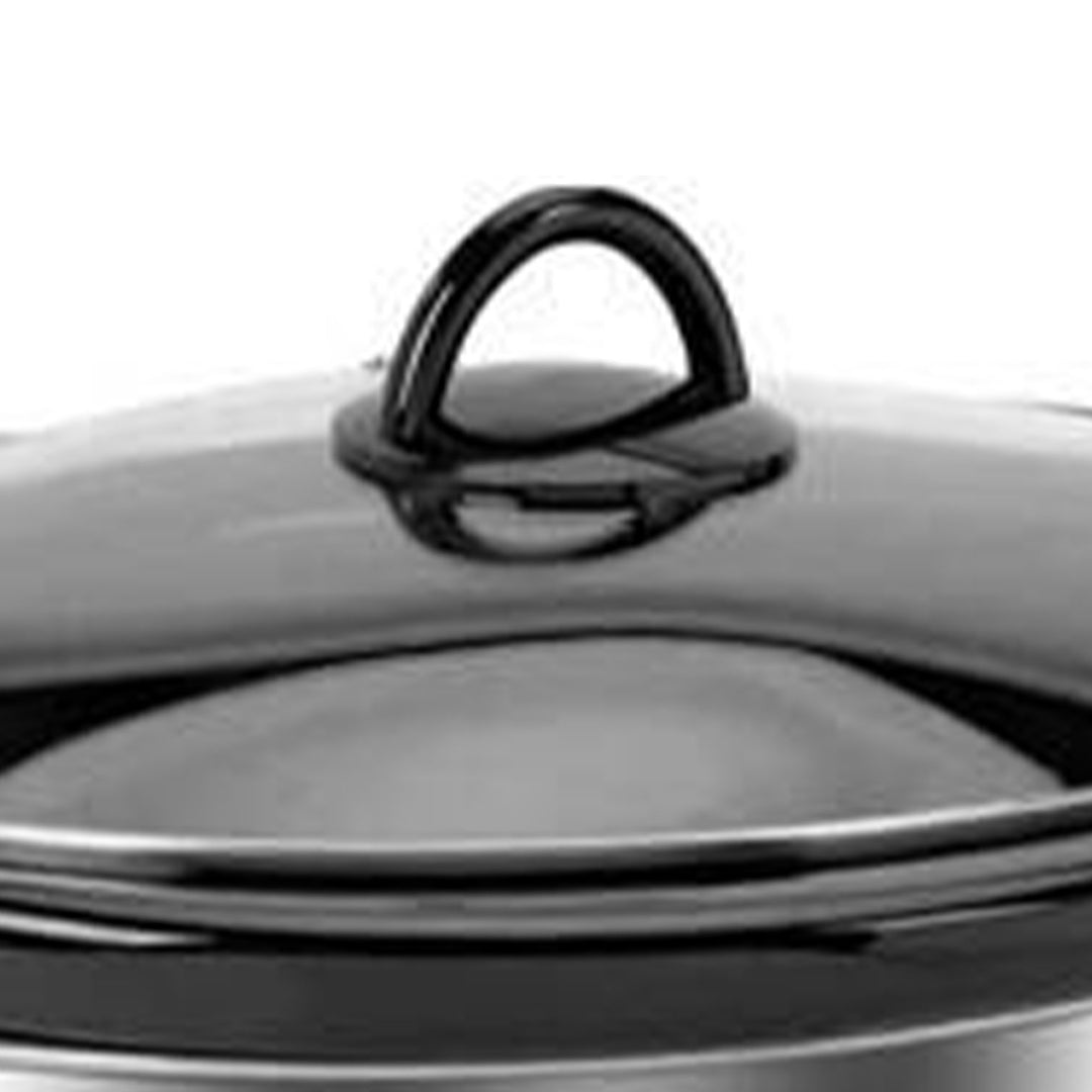 Complete Cuisine CC-SL-6100-LL-SS 6-Quart Oval Slow Cooker Pot with Locking Lid