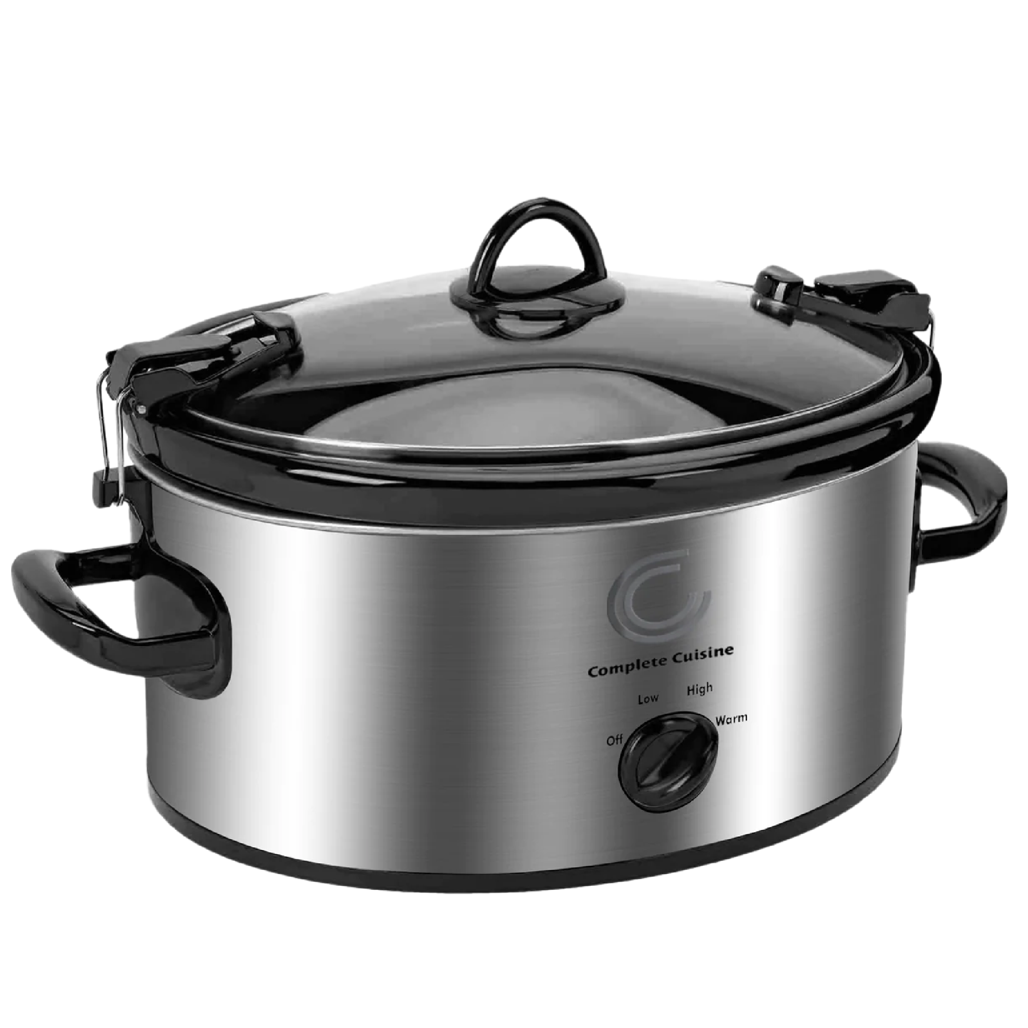 Complete Cuisine CC-SL-6100-LL-SS 6qt Oval Slow Cooker w/ Locking Lid (Open Box) - VMInnovations