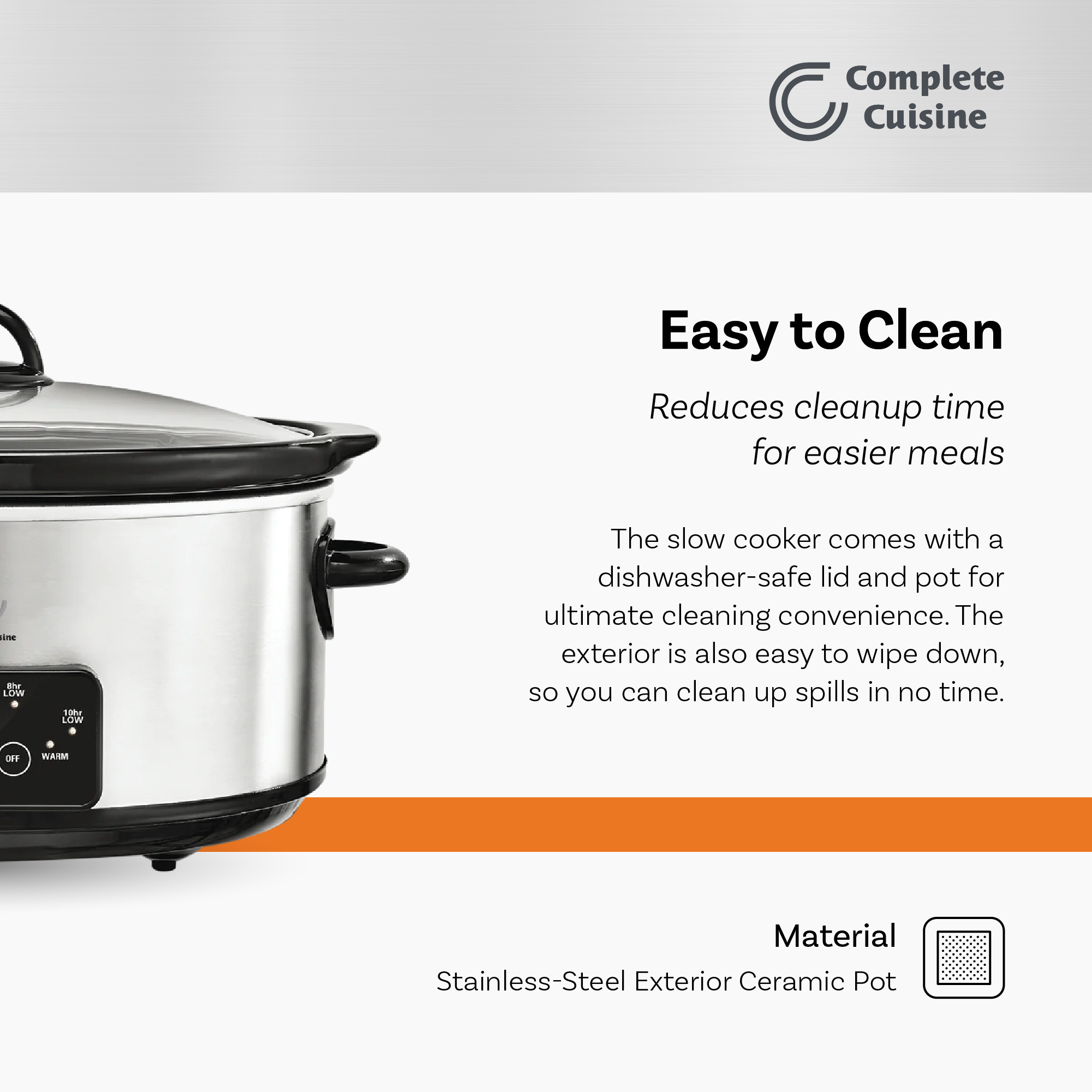 Complete Cuisine CC-6200-SS-PG 6-Quart Programmable Slow Cooker (Used) - VMInnovations