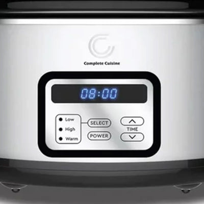 Complete Cuisine CC-6300PG-SS Digital 6-Quart Oval Slow Cooker (Open Box) - VMInnovations