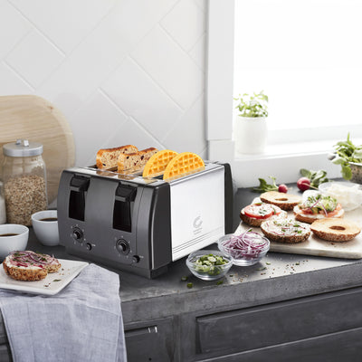 Complete Cuisine 4-Slice Toaster, 1300W Electric Toaster w/4 Slots (Open Box) - VMInnovations