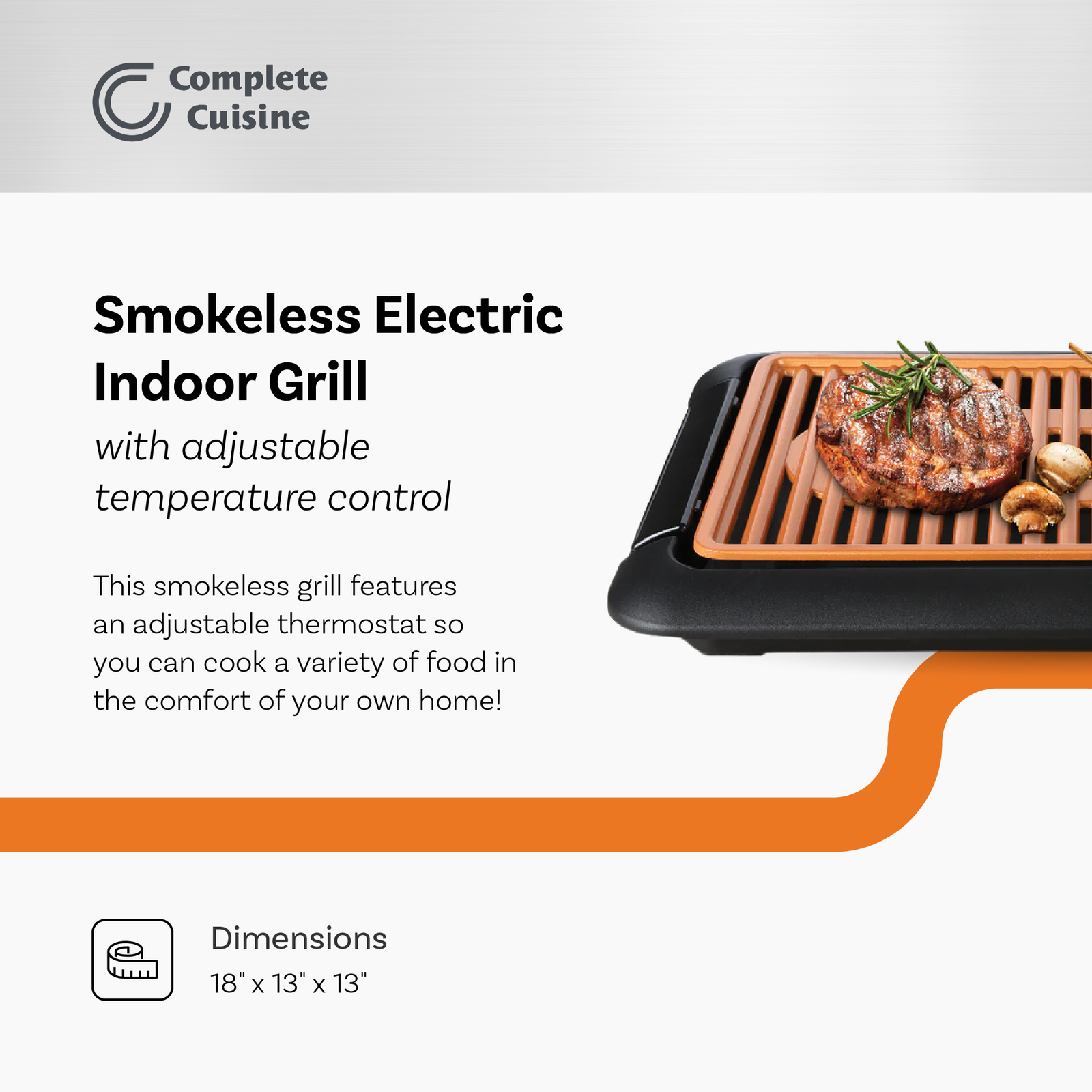 Complete Cuisine CC-SG2200 Smokeless Electric Grill (Open Box) - VMInnovations