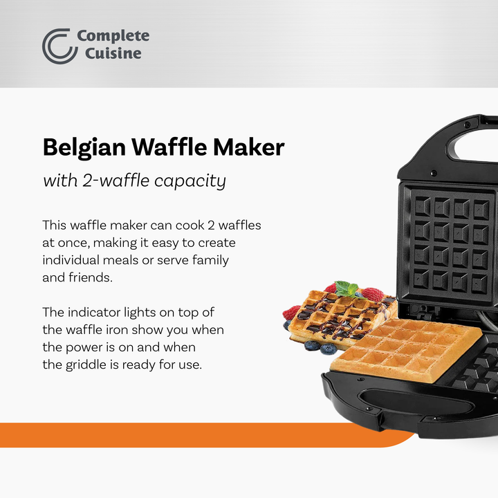 Complete Cuisine CC-WF2200 2-Slice Electric Waffle Maker (Open Box)