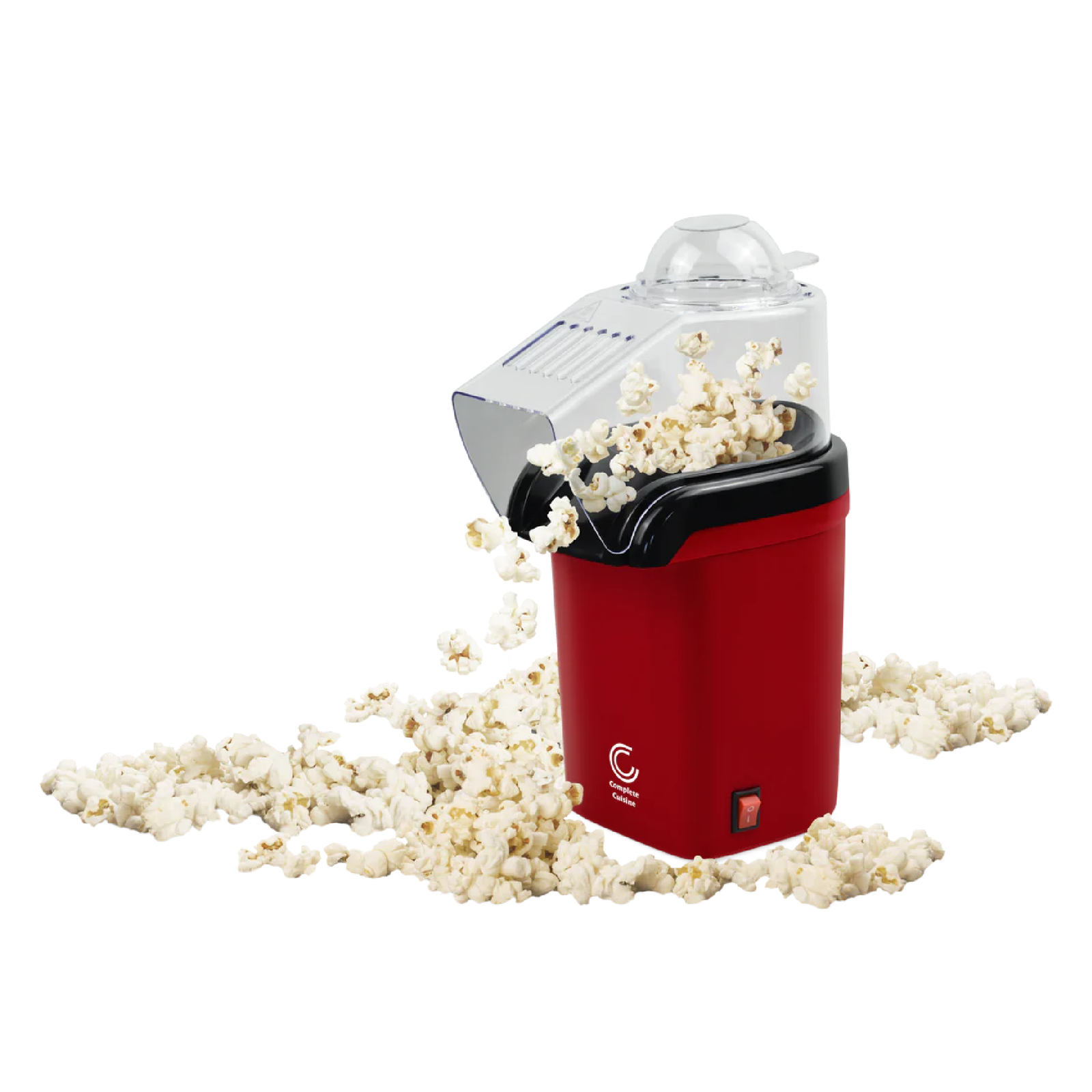 Complete Cuisine CC-PM1100 Hot-Air Countertop Popcorn Maker, Red (Open Box) - VMInnovations