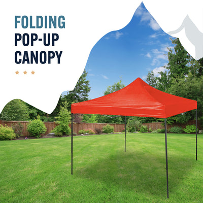 Trappers Peak 10-by-10-Foot Folding Pop-Up Canopy, Red - VMInnovations