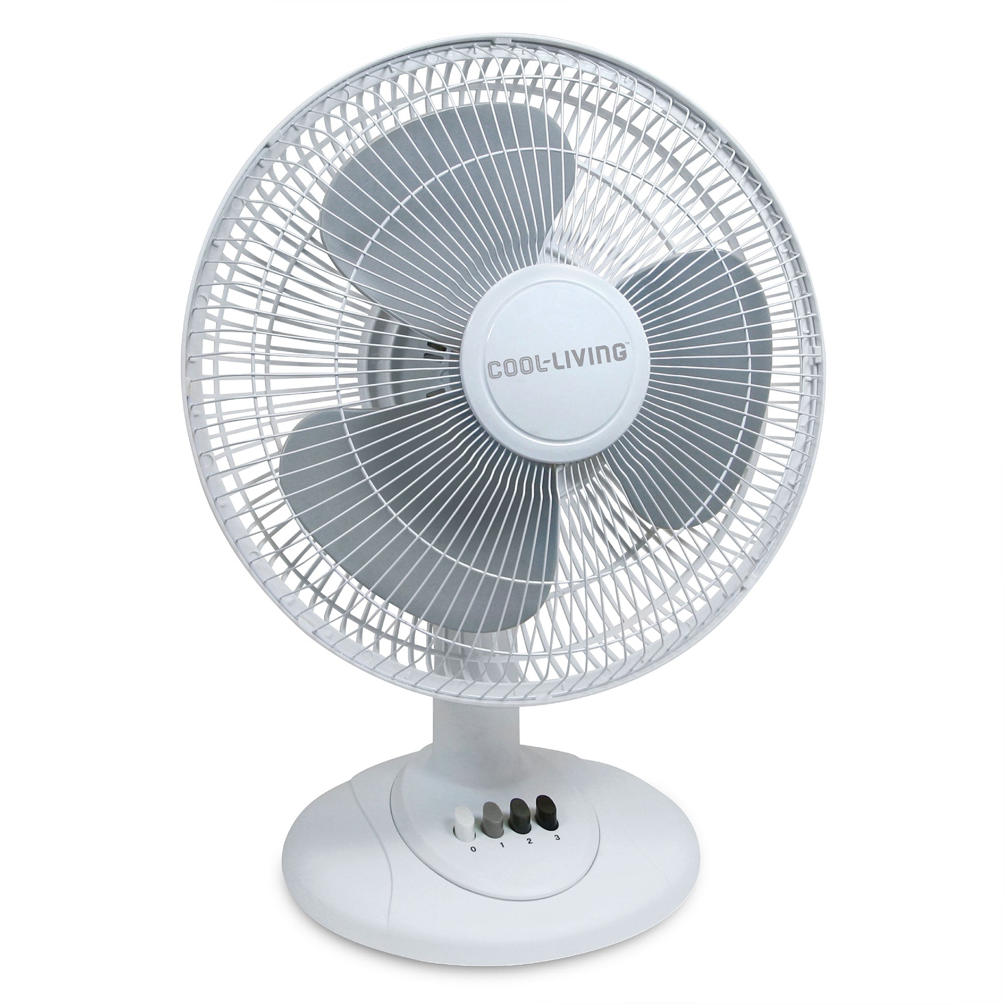 Cool Living CL-30 12-Inch 3-Speed Oscillating Table Fan, Standing Fan for Table