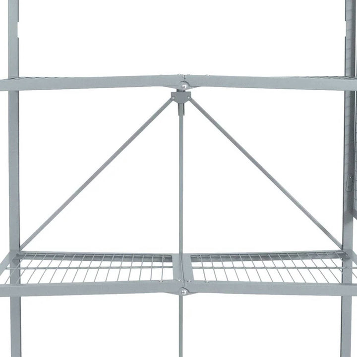 Origami R5 Foldable 4 Tier Storage Rack w/ Wheels, Pewter, (Open Box)