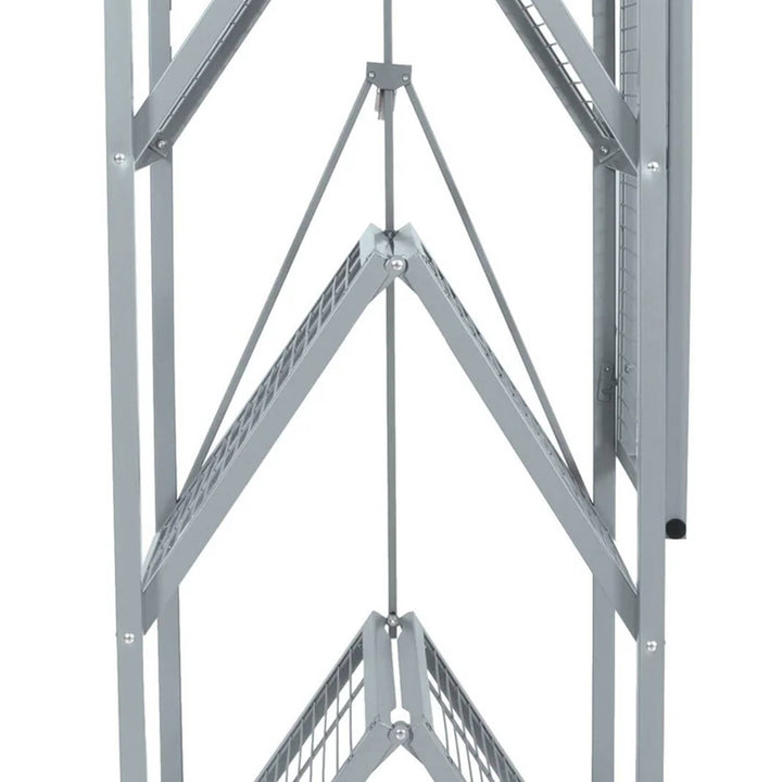 Origami R5 Foldable 4 Tier Storage Rack w/ Wheels, Pewter, Certified Refurbished