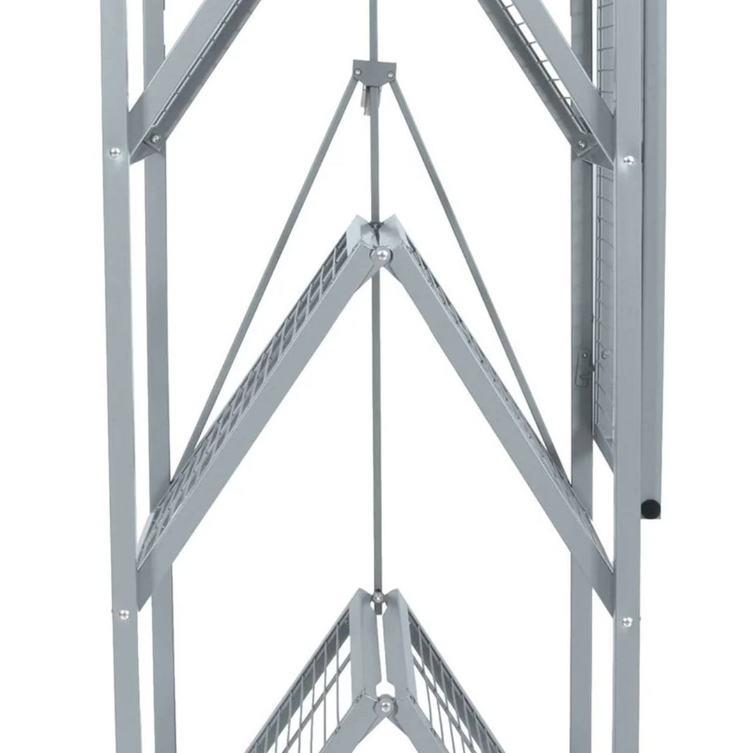 Origami R5 Foldable 4 Tier Storage Rack w/ Wheels, Pewter, Certified Refurbished