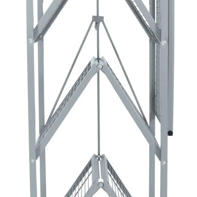 Origami R5 Foldable 4 Tier Storage Rack w/ Wheels, Pewter, Certified Refurbished - VMInnovations