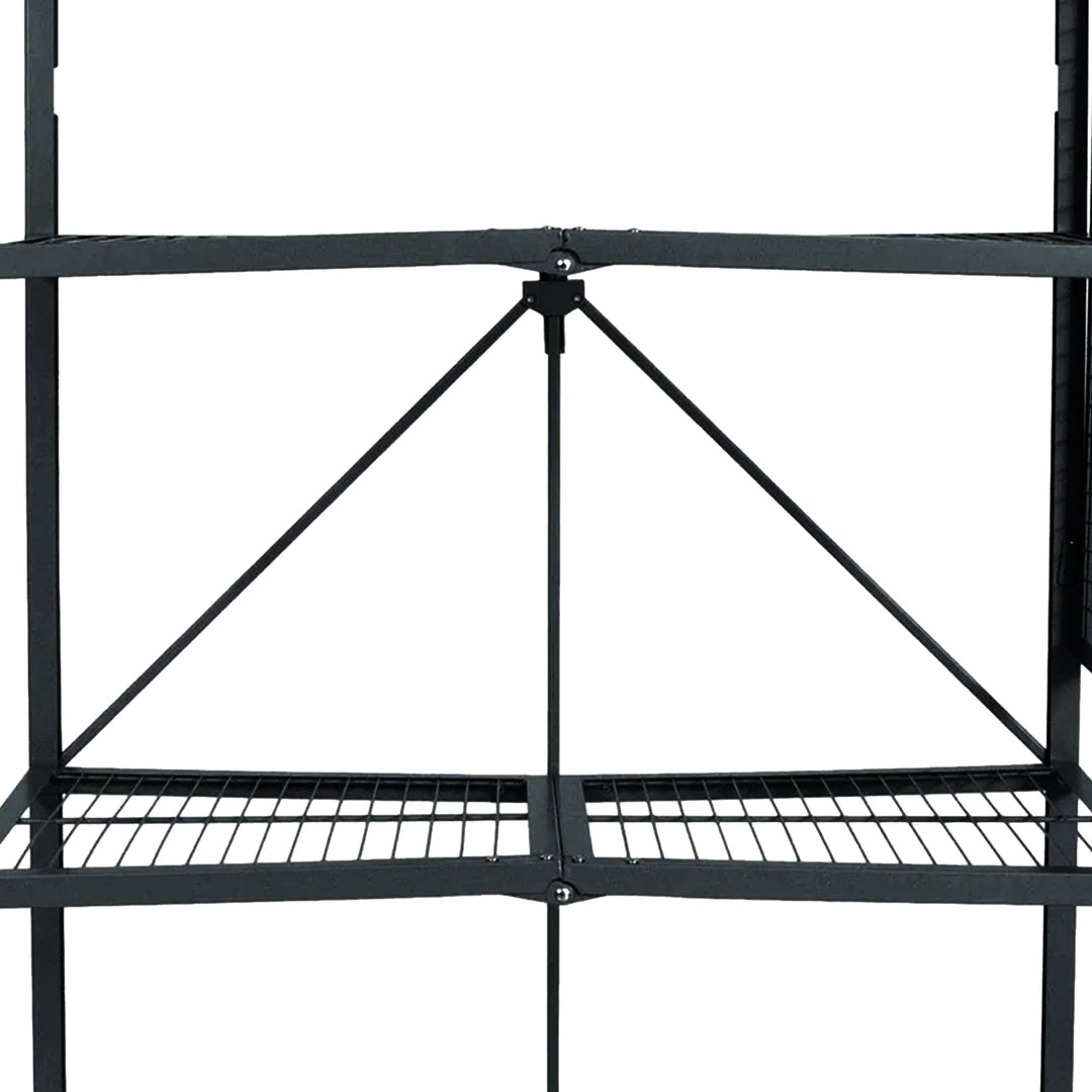 Origami R5 Foldable 4 Tier Storage Rack w/ Wheels, Black, (Open Box) - VMInnovations