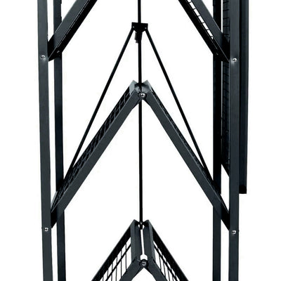 Origami R5 Foldable 4 Tier Storage Rack w/ Wheels, Black, (Open Box) - VMInnovations
