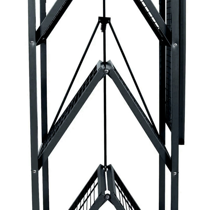 Origami R5 Foldable 4 Tier Storage Rack w/ Wheels, Black, (Open Box) - VMInnovations