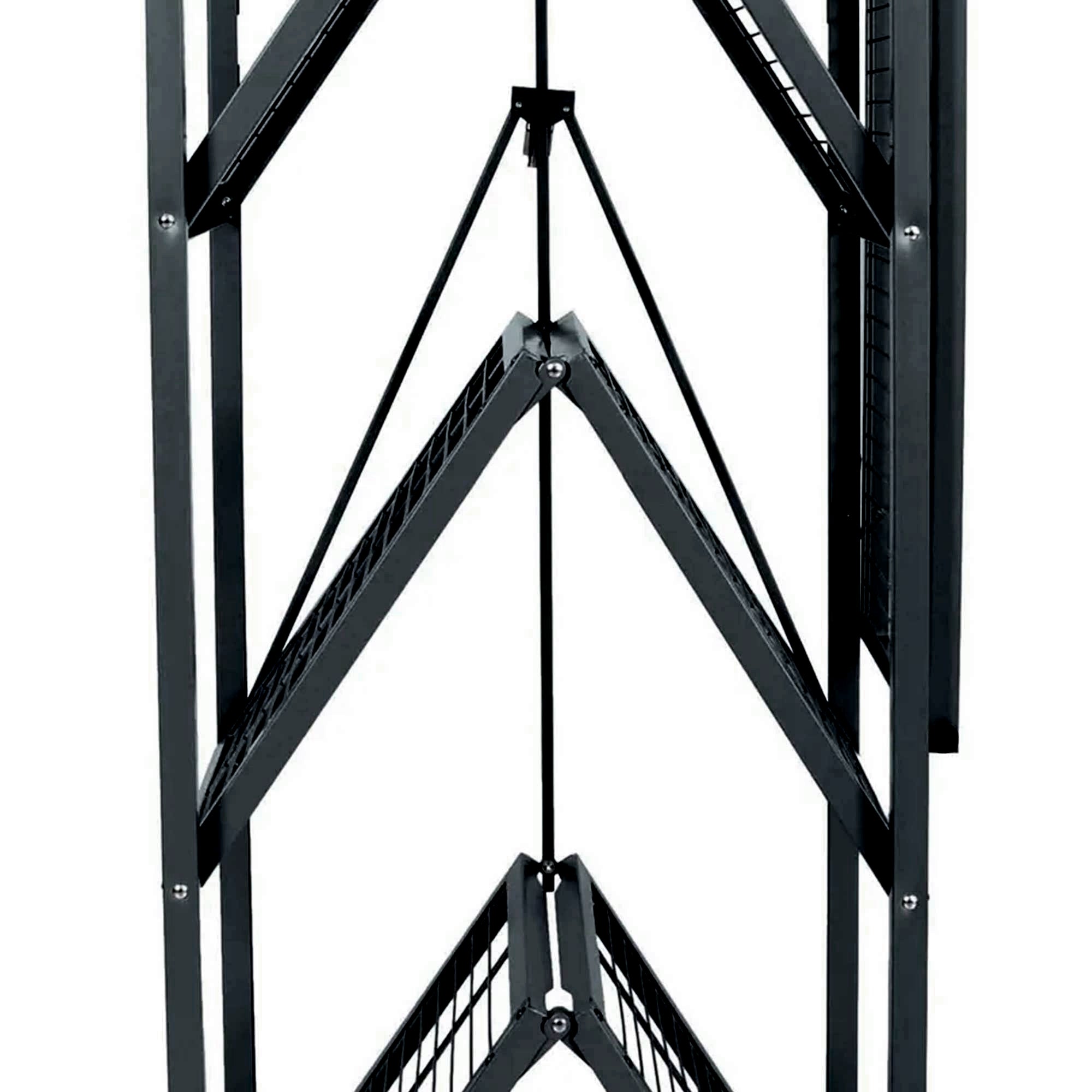 Origami R5 Foldable 4 Tier Storage Rack w/ Wheels, Black, (Open Box) - VMInnovations