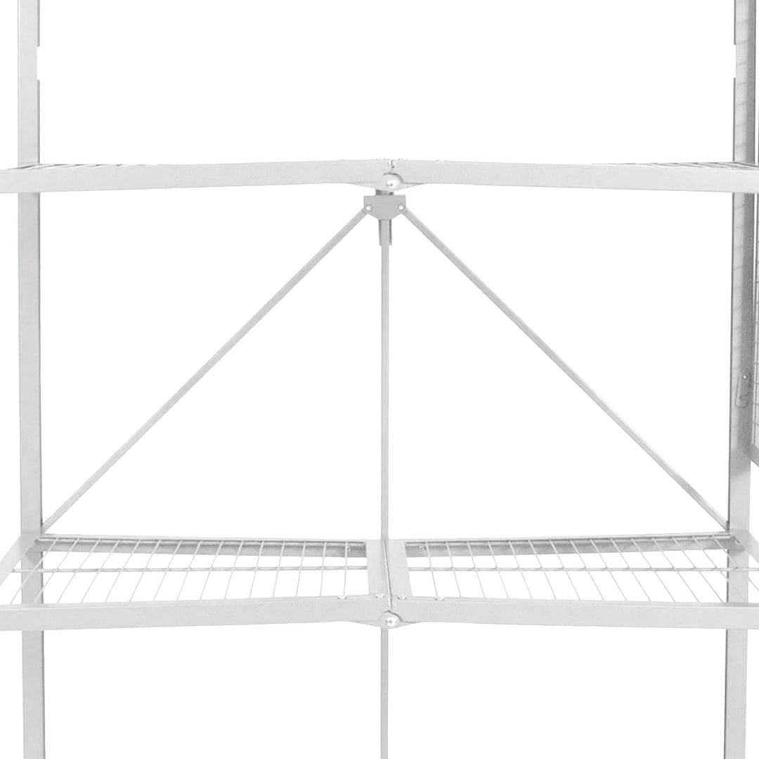Origami R5 Foldable 4 Tier Storage Rack w/ Wheels, White, (Used) - VMInnovations