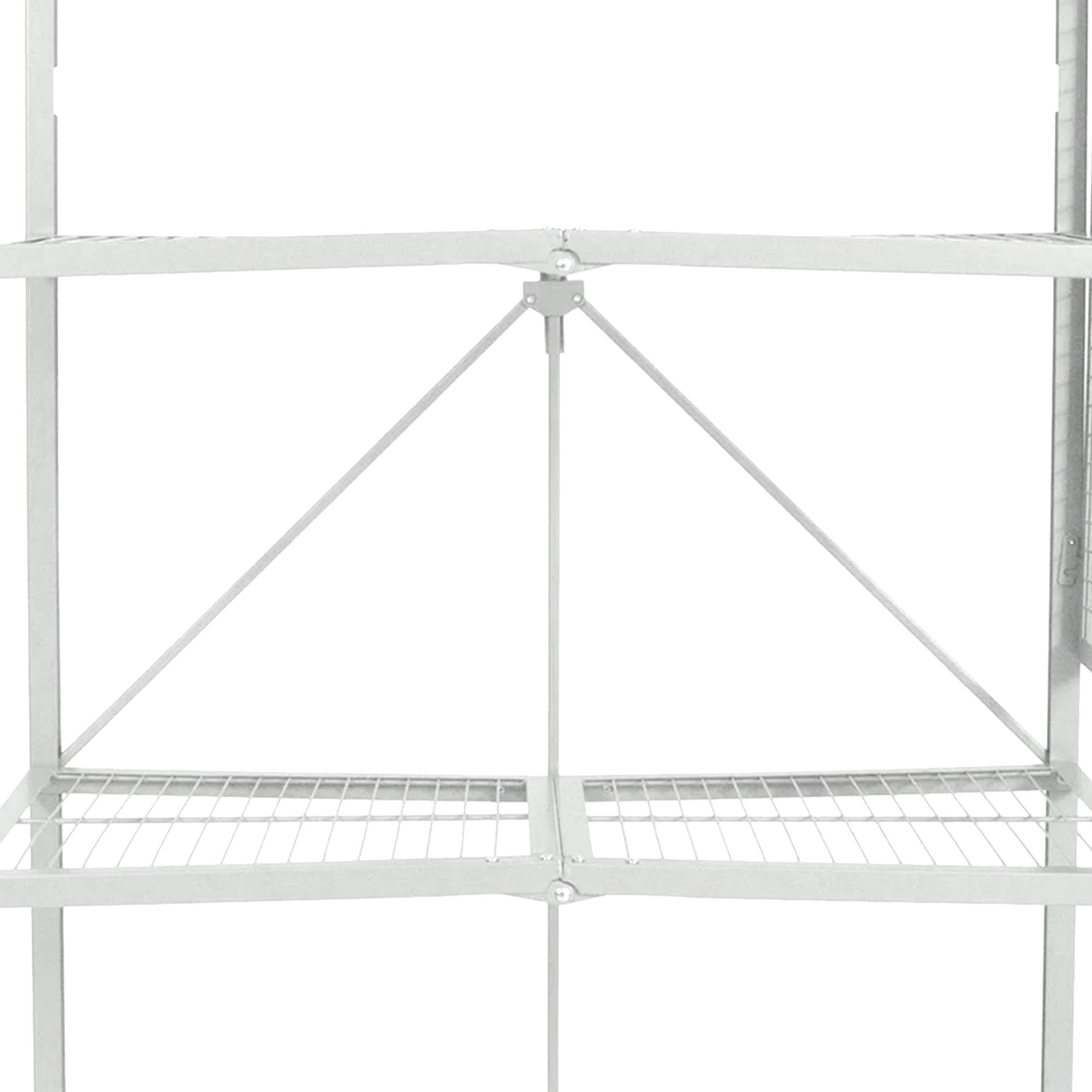 Origami R5 Foldable 4 Tier Storage Rack w/ Wheels, White, (Open Box) - VMInnovations