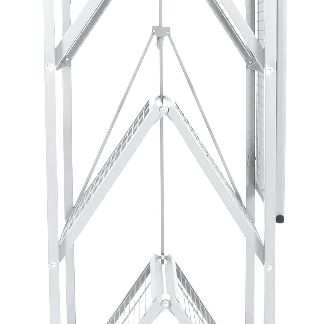 Origami R5 Foldable 4 Tier Storage Rack w/ Wheels, White, (Open Box) - VMInnovations